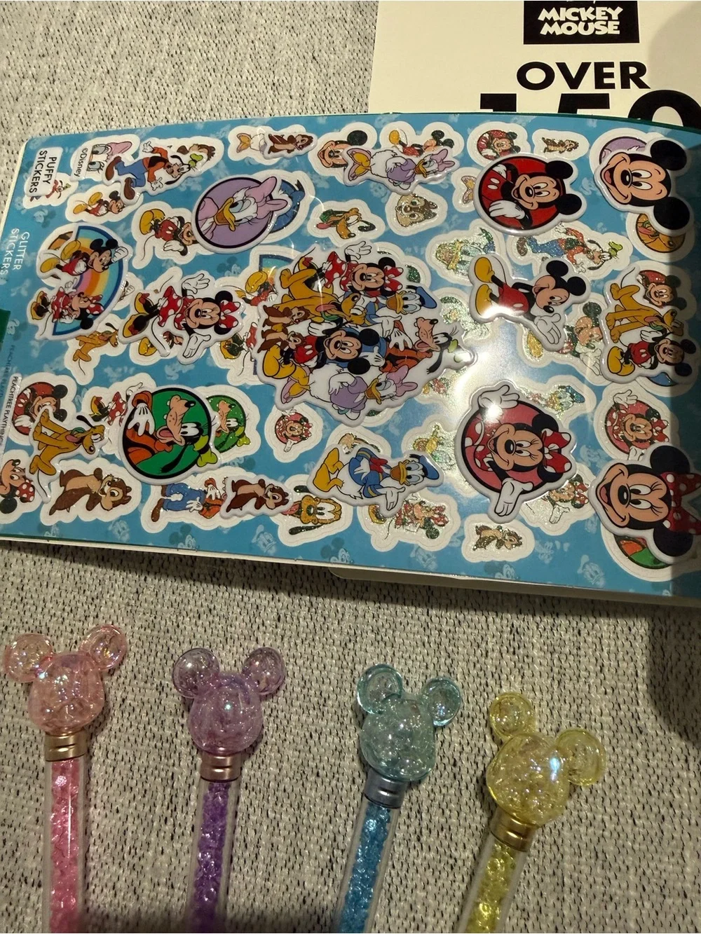 6 piece bundle Disney Mickey Mouse Over 300 Stickers 5 twist pens cute gift